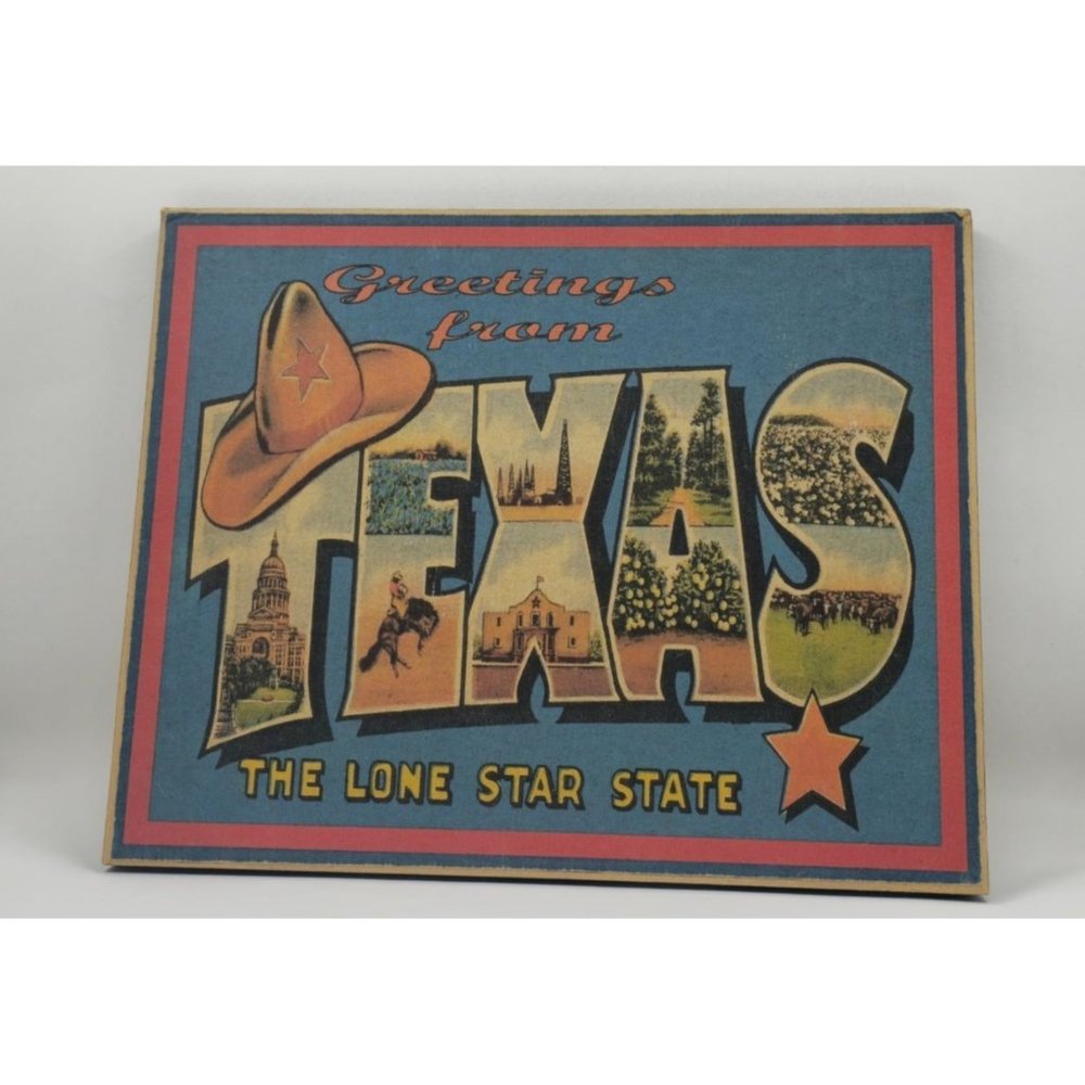 Handmade Post Card "Greetings From Texas The Lone Star State" sign